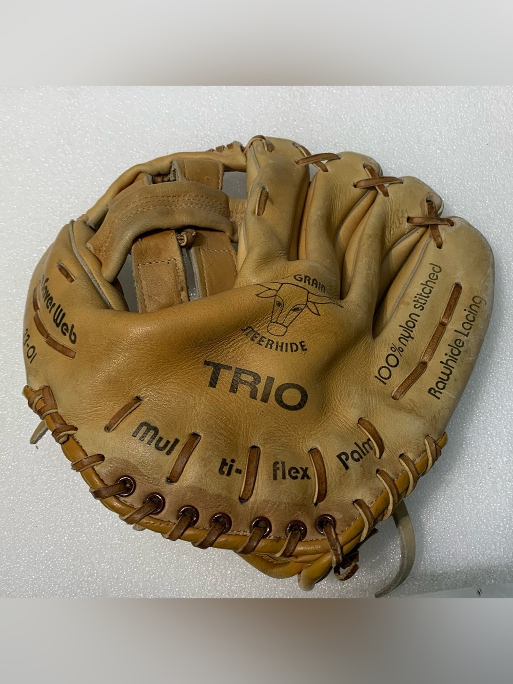 Men's Tan Leather Baseball Glove - Multi Flex Palm